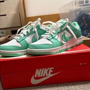 Nike Teal and White Low-Top Sneakers